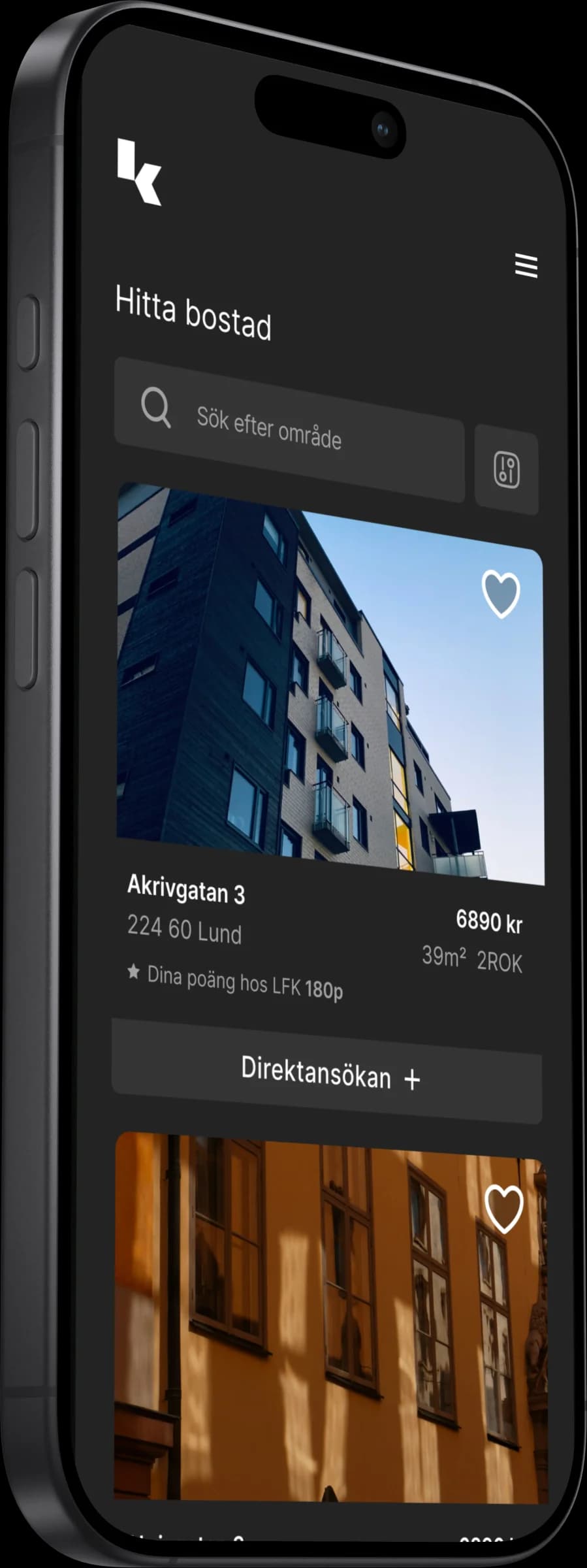 Phone showing one-click application